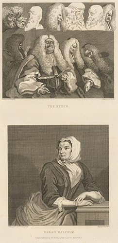 Seller image for Thomas Cook after Hogarth - 1802 Engraving, The Bench & Sarah Malcolm for sale by Sulis Fine Art