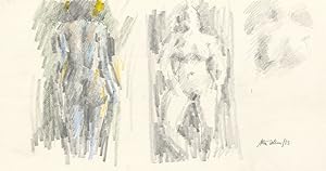 Seller image for Peter Collins ARCA - Three 1983 Charcoal Drawings, Body Studies II for sale by Sulis Fine Art