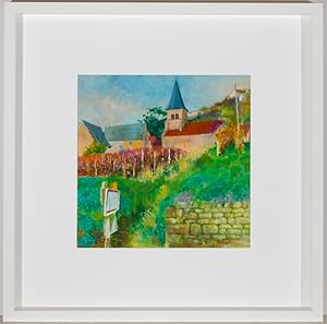 Seller image for John Ivor Stewart PPPS (1936-2018) - Framed Contemporary Oil, The French Village for sale by Sulis Fine Art