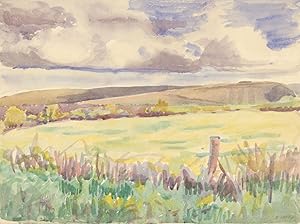 Imagen del vendedor de E. Lacey - c.1936 Watercolour, Hilltop Landscape a la venta por Sulis Fine Art