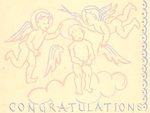 Barbara Naish - Mid 20th Century Gouache, Congratulations Card Design