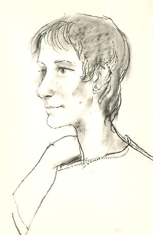 Seller image for Peter Collins ARCA - Mid 20th Century Charcoal Drawing, Portrait of a Woman II for sale by Sulis Fine Art