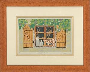 Seller image for Judy Lee - 2007 Reduction Lino Print, Provençal Window for sale by Sulis Fine Art