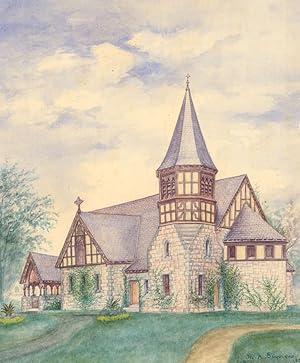 Mary A. Seymour - 1889 Watercolour, Trinity Church, Melrose