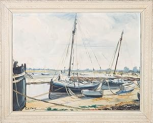 Bild des Verkufers fr Charles Grigg Tait (1915-1996) - Mid 20th Century Oil, Boats in the Harbour zum Verkauf von Sulis Fine Art