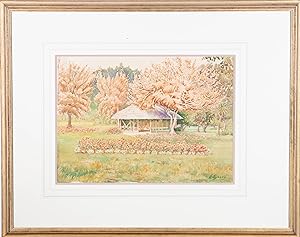 E Syrett - Early 20th Century Watercolour, A Garden In Bloom