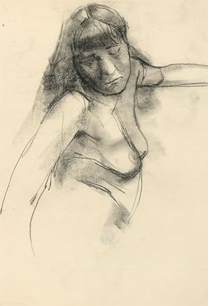 Seller image for Peter Collins ARCA - Twelve c.1970s Charcoal Drawings, Female Figures Studies for sale by Sulis Fine Art