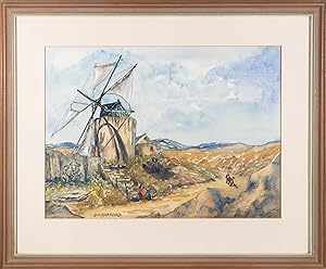 D. M. Barford - Signed & Framed Mid 20th Century Watercolour, Portuguese Windmill