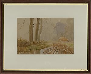 Signed & Framed 1939 Watercolour - Late Autumn