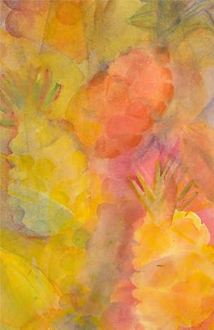 Imagen del vendedor de Susan Paine - Signed & Framed Contemporary Watercolour, Abstracted Pineapples a la venta por Sulis Fine Art