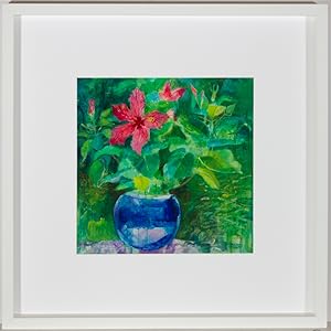 Seller image for John Ivor Stewart PPPS (1936-2018) - Framed Contemporary Acrylic, Hibiscus for sale by Sulis Fine Art