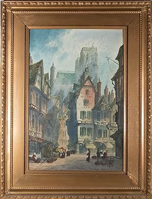 Paul Braddon (1864-1938) -Early 20th Century Watercolour, Old Street, Abbeville
