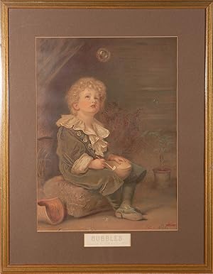 Image du vendeur pour After Sir John Everett Millais - Signed & Framed 1886 Lithograph, Bubbles mis en vente par Sulis Fine Art