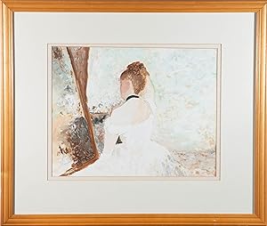 A. G. Antoniou - Signed & Framed 1998 Watercolour, In Front of the Mirror