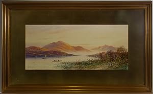 E. Lewis - Signed & Framed Late 19th Century Watercolour, The Mountainside Lake