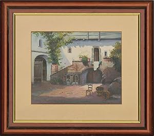 Rico - Framed 1996 Oil, Country House Daily Scene