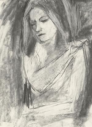 Seller image for John Ivor Stewart PPPS (1936-2018) - 20th Century Charcoal Drawing, The Girl for sale by Sulis Fine Art