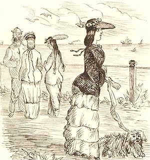 1866 Pen and Ink Drawing - The Fashion for Next Summer