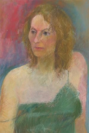 Seller image for John Ivor Stewart PPPS (1936-2018) - Contemporary Pastel, Lady in Green for sale by Sulis Fine Art