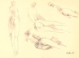 Seller image for Peter Collins ARCA - Five 1983 Charcoal Drawings, Reclining Figures II for sale by Sulis Fine Art