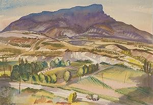 Beric Young (1902-1963) - 1958 Watercolour, Distant Blue Mountains