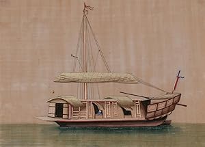 19th Century Gouache - Boat On A Calm Sea
