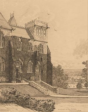 Bild des Verkufers fr Edward John Burrow - 1900 Etching, A Corner of Malvern College zum Verkauf von Sulis Fine Art