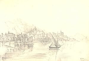 Bild des Verkufers fr Mid 19th Century Graphite Drawing - Genoa, Italy zum Verkauf von Sulis Fine Art