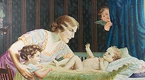 A. Marschall - Early 20th Century Oil, Meeting The New Baby