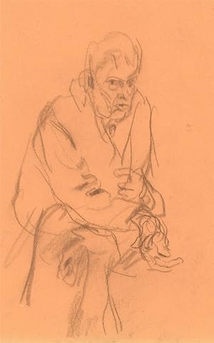 Seller image for Ronald Olley (b.1923) - Mid 20th Century Graphite Drawing, The Robed Man for sale by Sulis Fine Art