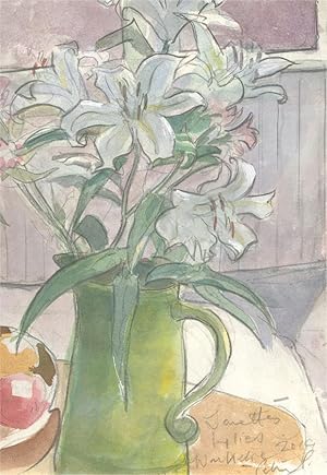 Bild des Verkufers fr Peter Partington (b.1941) - 2014 Watercolour, Janette's Lilies zum Verkauf von Sulis Fine Art