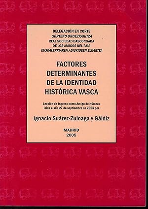 Immagine del venditore per Factores determinantes de la identidad histrica vasca venduto da Librera Santa Brbara