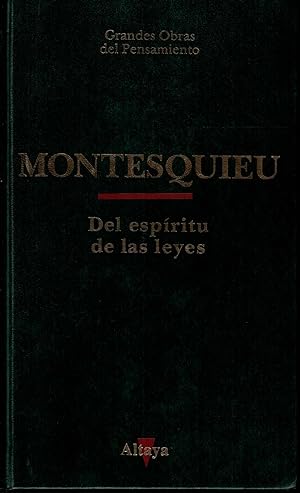 Imagen del vendedor de Del espritu de las leyes a la venta por Librera Santa Brbara