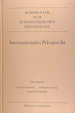 Bild des Verkufers fr Kommentar zum schweizerischen Privatrecht; Teil: Internationales Privatrecht. zum Verkauf von Logo Books Buch-Antiquariat
