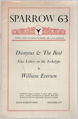 Immagine del venditore per Dionysus & The Beat: Four Letters on the Archetype: Sparrow 63 venduto da Between the Covers-Rare Books, Inc. ABAA