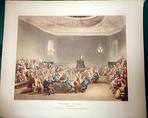 Debating Society, Piccadilly. 1808. Hand Coloured Aquatint.