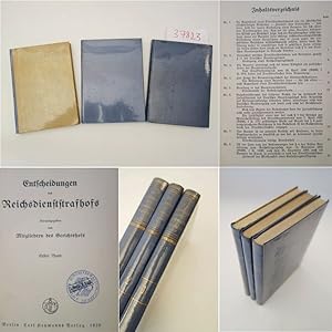 Imagen del vendedor de Entscheidungen des Reichsdienststrafhofs, herausgegeben von Mitgliedern des Gerichtshofs. Erster - Dritter Band 1939 - 1941 (vollstndig, mehr nicht erschienen) a la venta por Galerie fr gegenstndliche Kunst