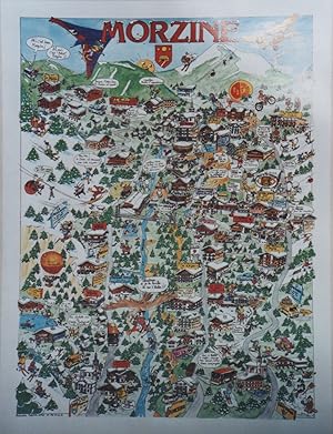 "MORZINE" Affiche originale entoilée années 80 / Offset PUBLIVAR-ONPB