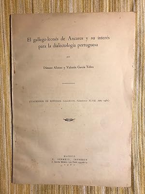 Bild des Verkufers fr El gallego-leons de Ancares y su inters para la dialectologa portuguesa zum Verkauf von Campbell Llibres