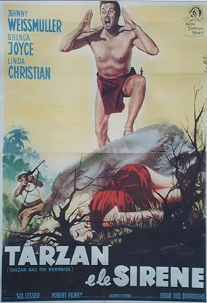 "TARZAN ET LES SIRENES (TARZAN & THE MERMAIDS)" / TARZAN E LE SIRENE (affiche italienne originale...