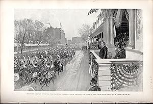 Seller image for ENGRAVING: " President McKinley Reviewing The Inaugural Procession from the Stand in Front of the White House". engraving from Harper's Weekly, March 13, 1897 for sale by Dorley House Books, Inc.