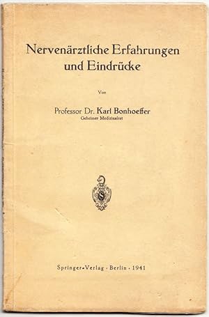 Bild des Verkufers fr Nervenrztliche Erfahrungen und Eindrcke zum Verkauf von Antiquariat am Osning