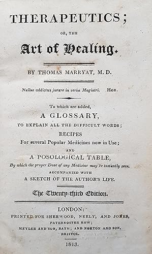 Therapeutics; or, the Art of Healing. To which is added a Glossary, to explain difficult words; R...