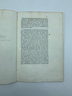 Lettera.concernente la natura di lino anzi che di cotone dei tessuti che riscontransi avvolti att...