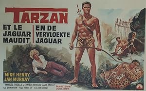 "TARZAN ET LE JAGUAR MAUDIT (TARZAN & THE GREAT RIVER)" / Affichette belge originale entoilée / R...
