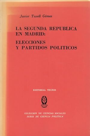 Imagen del vendedor de LA SEGUNDA REPBLICA EN MADRID: ELECCIONES Y PARTIDOS POLTICOS a la venta por Librera Vobiscum