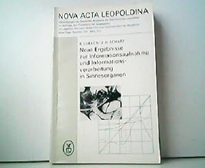 Bild des Verkufers fr Neue Ergebnisse zur Informationsaufnahme und Informationsverarbeitung in Sinnesorganen. Aus der Reihe: Nova Acta Leopoldina - Abhandlungen der Deutschen Akademie der Naturforscher Leopoldina. Neue Folge - Nummer 208. Band 37/2. zum Verkauf von Antiquariat Kirchheim