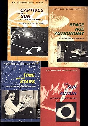 Four 1964 "Astronomy Highlights" booklets from the Hayden Planetarium: Captives of the Sun, Space...