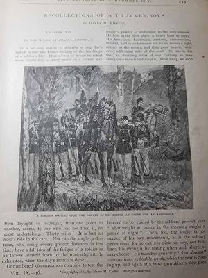 Seller image for Article: Recollections of a Drummer Boy "The Writer Wishes to Say to Readers of St. Nicholas That This is No Made-Yp Story or Fictitious Narrative, but is Drawing Upon His Own Personal Experiences. He Was a Drummer Boy in the Army Oif the Potomac." for sale by Hammonds Antiques & Books