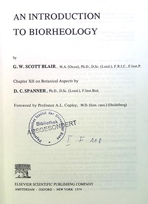 Image du vendeur pour Introduction to Biorheology. mis en vente par books4less (Versandantiquariat Petra Gros GmbH & Co. KG)